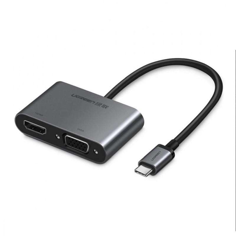UGREEN adapter USB-C na HDMI, VGA sa PD, sivi - Slika 2