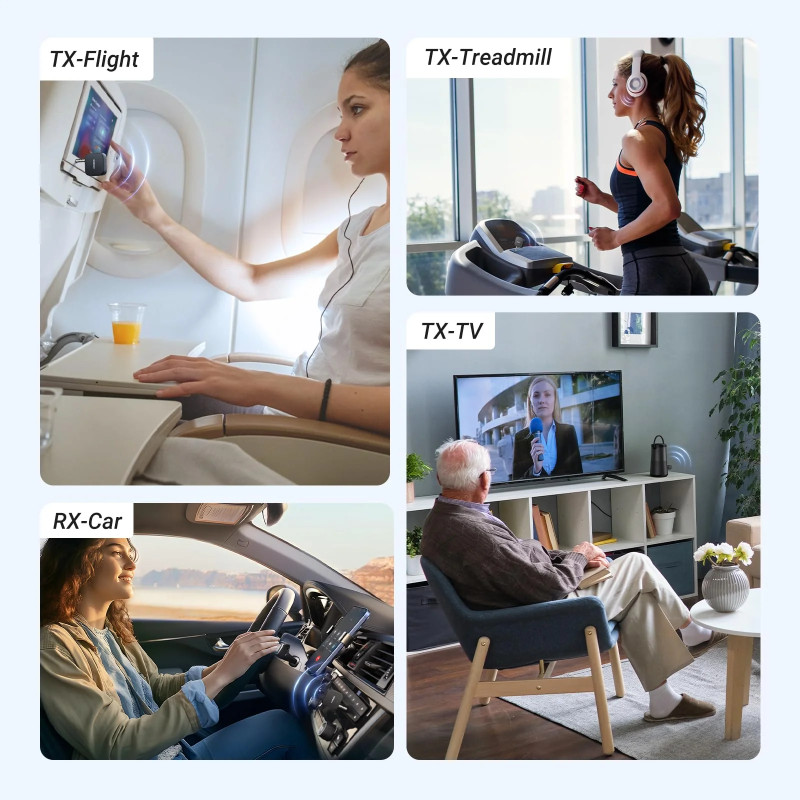 UGREEN Bežični Audio transmiter i receiver, BT 5.2, crni - Slika 7