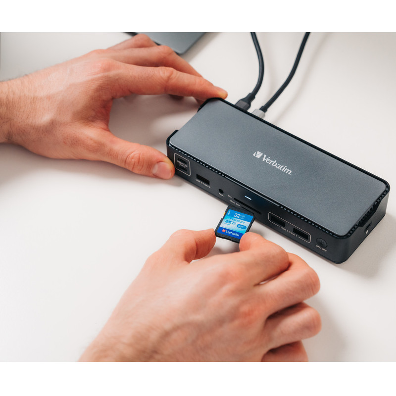 Verbatim CDS-15 portni USB-C Pro Docking Station 2 x HDMI | DP | RJ45 | USB-A 3.1 | 2 x USB-A 3.0 | USB-A 2.0 | 2 x USB-C® 3.1 | SD | microSD | Audio | USB-C PD | USB-C Host - Slika 4