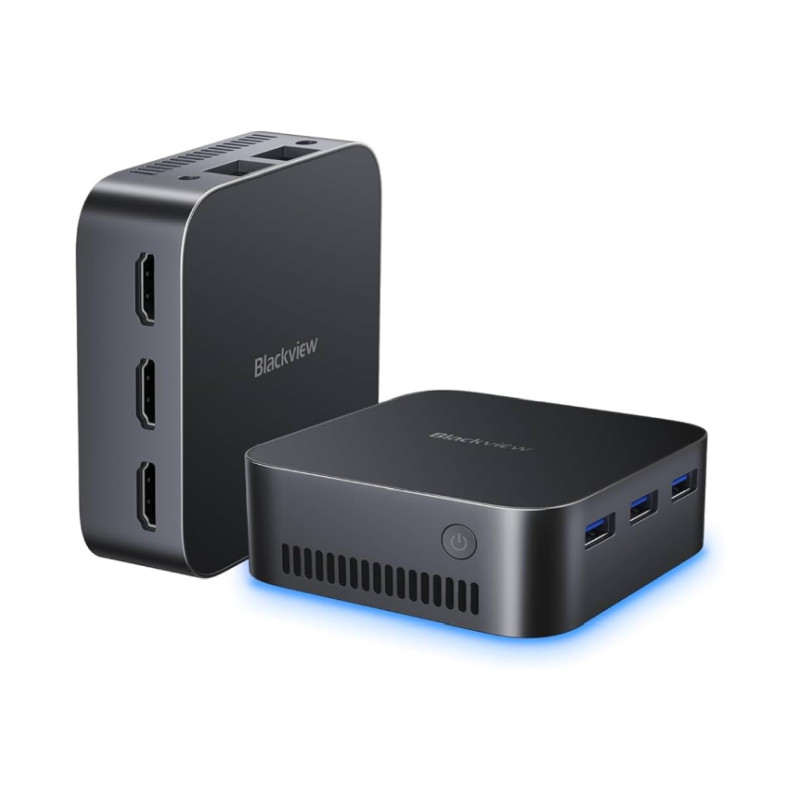 BLACKVIEW MP80 Mini PC, Intel Alder Lake N97, 16GB LPDDR5, 512GB SSD, Intel UHD, Wi-Fi 5, bluetooth 4.2, 3xHDMI, 3xUSB, 2xLAN, Win11Pro