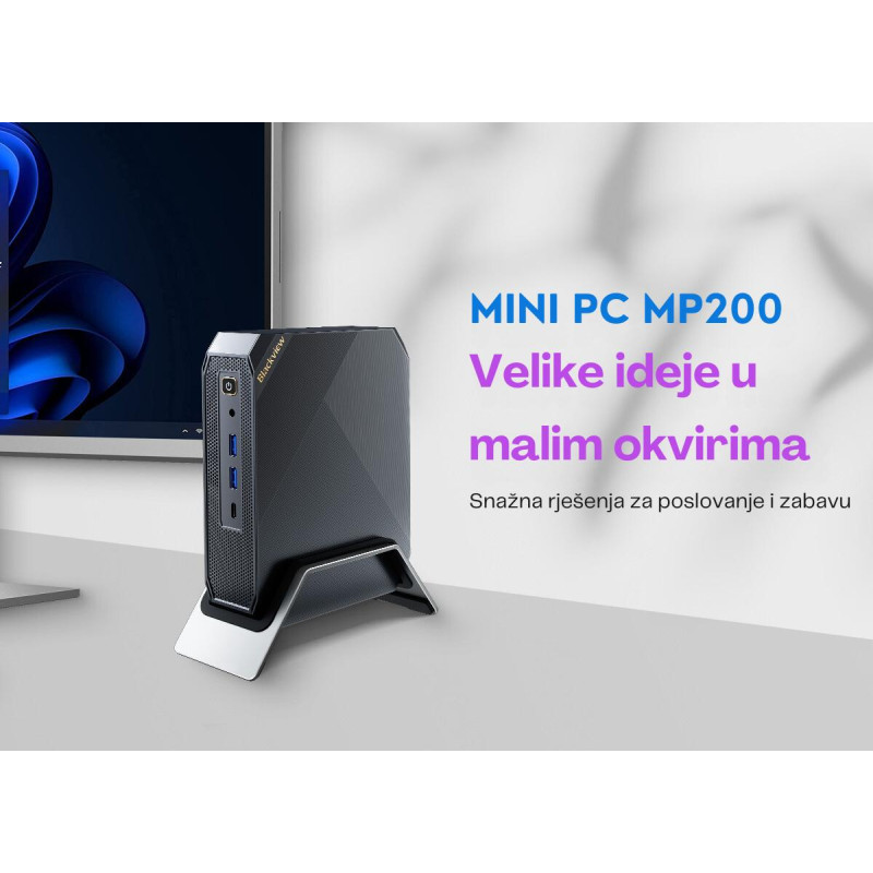 BLACKVIEW MP200 Mini PC, Intel I5-12450H, 16GB DDR4, 512GB SSD, Intel UHD, Wi-Fi 6, bluetooth 5.2, 1xDP, 1xHDMI, 2xUSB-A, 1xUSB-C, 1xLAN, Win11Pro - Slika 5