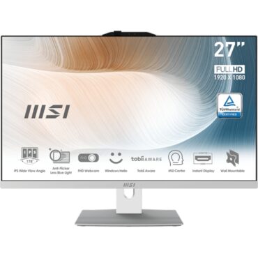 All-in-one MSI Modern AM272P 12M-1200XEU i5 / 8GB / 500GB SSD / 27" FHD / NoOS / white - adjustable stand