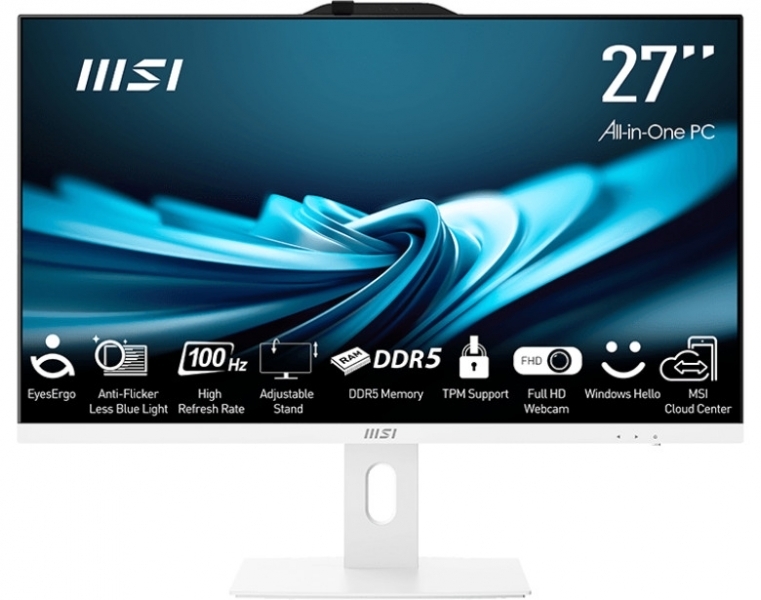 All-in-one MSI PRO AP272P 14M-882XEU i5 / 16GB / 500GB SSD / 27" FHD IPS 100Hz / Windows 11 Pro / white - adjustable stand