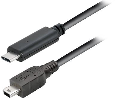 Transmedia USB type C plug - USB 2.0 type B Mini B plug, 1,0 m