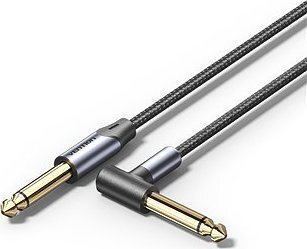 Vention Cotton Braided 6.35mm TS Male to Male Right Angle Audio Cable 10m, Gray