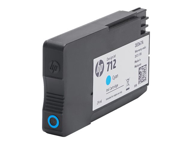 HP 712 29-ml Cyan DesignJet Ink, 3ED67A - Slika 2