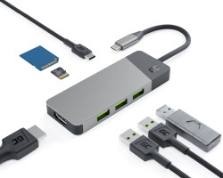 Green Cell HUB adapter 7in1 USB-C (3xUSB-A 3.1 HDMI 4K 60Hz USB-C PD 85W) - za Apple MacBook M1/M2, Lenovo X1, Asus ZenBook, Dell XPS - Slika 17