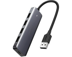 UGREEN 4-portni USB-A HUB 4xUSB-A 3.0 + micro USB power port, sivi - Slika 7