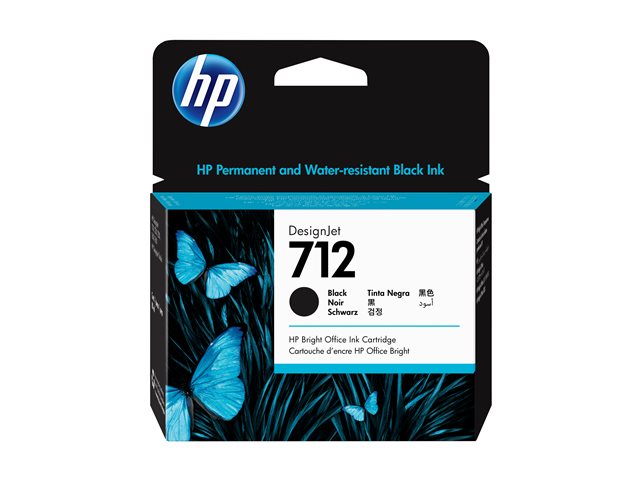 HP 712 80-ml Black Designjet Ink, 3ED71A