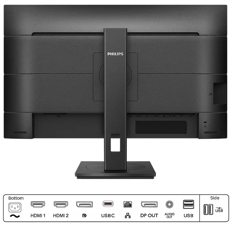 Philips 27" 276B1/00 QHD (2560x1440) IPS, Pivot, 75Hz, 4ms, 350 cd/m2, 2×HDMI/DP, 4×USB3.2, USB-C 90W, RJ-45, HDCP, zvučnici, crni - Slika 2