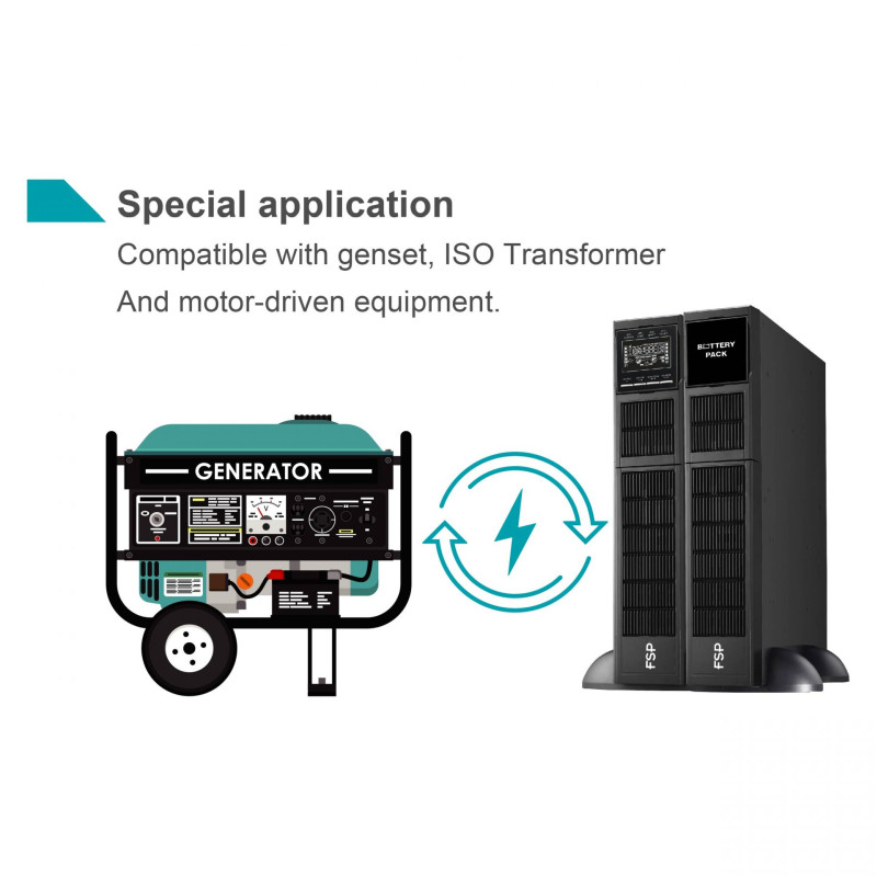 Fortron Source UPS Clippers Rack/Tower 6000VA/6000W, On-line double conversion, USB, RS-232, EPO, LCD, BEZ BATERIJA - Slika 5