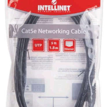Intellinet Cat5e, CCA, U/UTP, PVC, RJ45,1.5m, crni