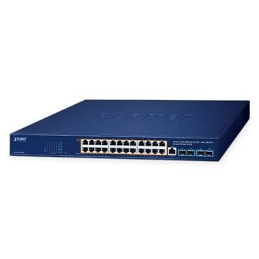 Planet 24-Port 10 100 1000T 802.3bt PoE 4-Port 10G SFP Managed Ethernet Switch