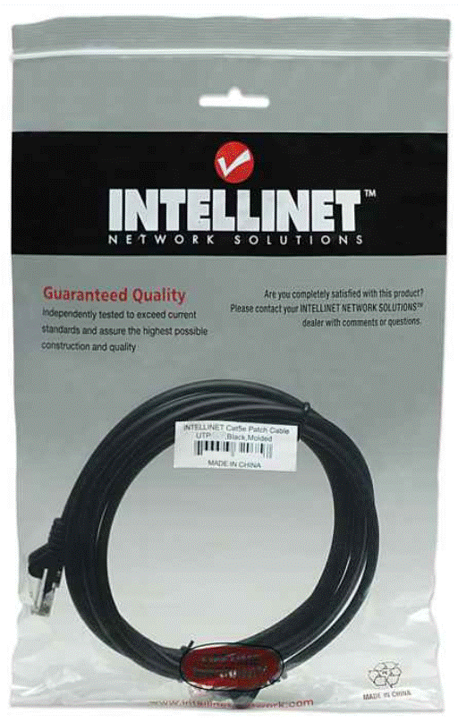 Intellinet Cat5e,CCA,U/UTP, PVC,RJ45, 5m, crni