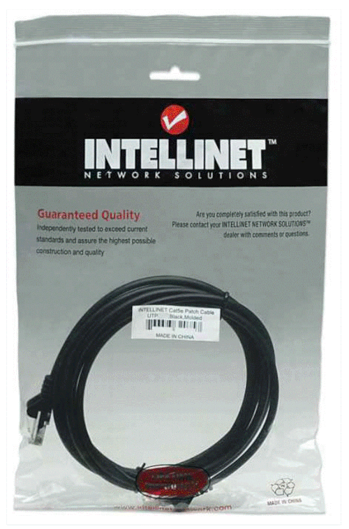 Intellinet Cat5e, CCA, U/UTP, PVC, RJ45, 15m, crni