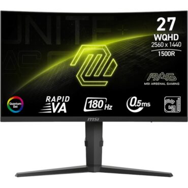 Monitor MSI MAG 275CQRF QD E2 / 27" / WQHD / Rapid VA / 180Hz / 0.5ms (GtG) / curved / black - adjustable stand - PD 15W
