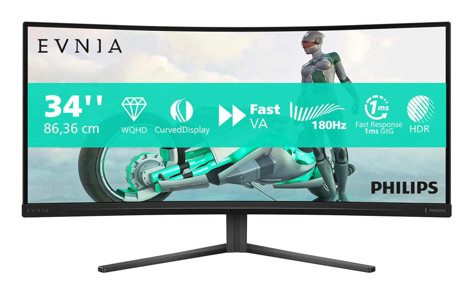 Monitor Philips 34M2C3500L 34", 2xHDMI, DP, 180Hz