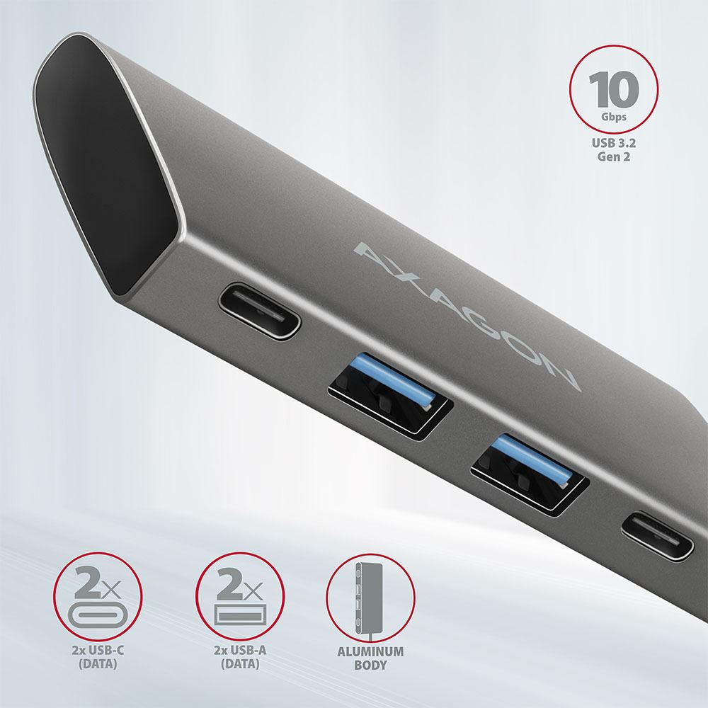 USB HUB Axagon HMC-4G2 2xUSB3.2 Gen 2, 2xUSB-C - Slika 2