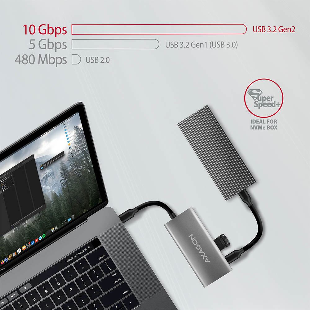USB HUB Axagon HMC-4G2 2xUSB3.2 Gen 2, 2xUSB-C - Slika 3