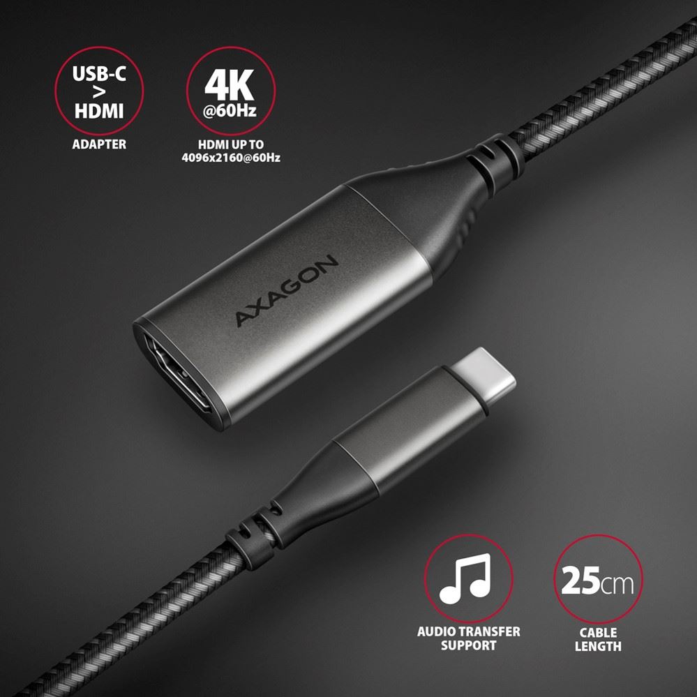 CC USB CM -> HDMI M 2.0, 25 cm, 4K/60Hz, RVC-HI2M, AXA - Slika 3