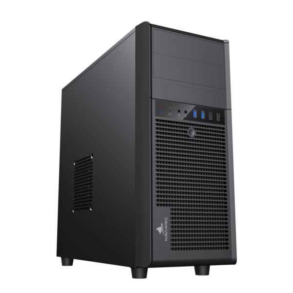 NaviaTec 8821X ATX Mid Tower PC Case 2x USB3.0, 1x USB-C, 2x USB 2.0, No PSU