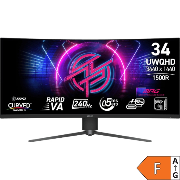 Monitor MSI MPG 346CQRF X24 34" / UWQHD / 240Hz / 0.5ms / curved / HDR400 / USB-C 98W / height adjustable / black - Slika 7