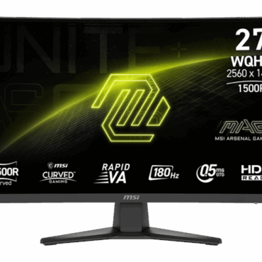Monitor MSI MAG 275CQF E18 / 27" / WQHD / Rapid VA / 180Hz / 0.5ms (GtG) / curved / black