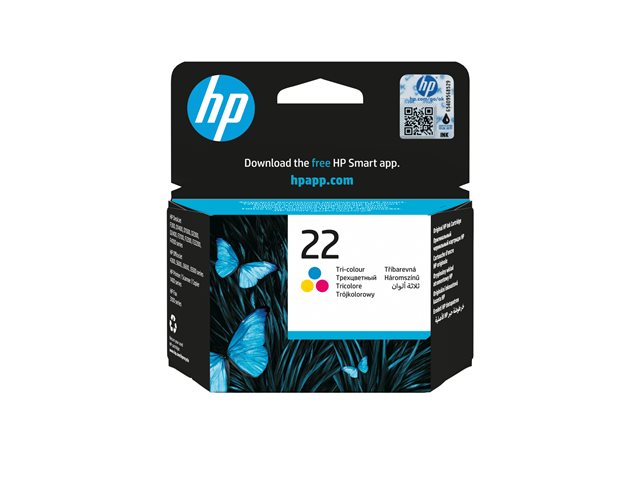 HP 22 original ink cartridge tri-col 5ml, C9352AE#UUQ