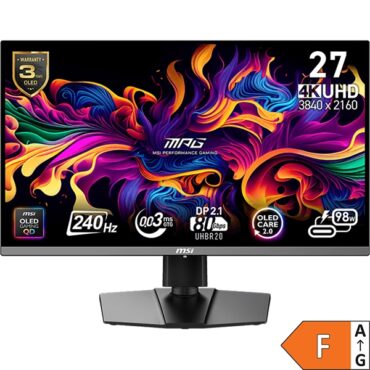 Monitor MSI MPG 272URX QD-OLED 27" / 4K UHD / 240Hz / 0,03ms (GTG) / black – adjustable stand - PD 98W