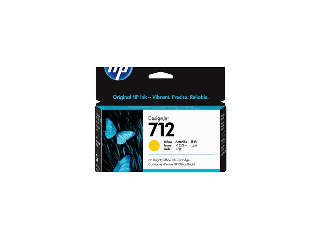 HP 712 29-ml Yellow DesignJet Ink, 3ED69A