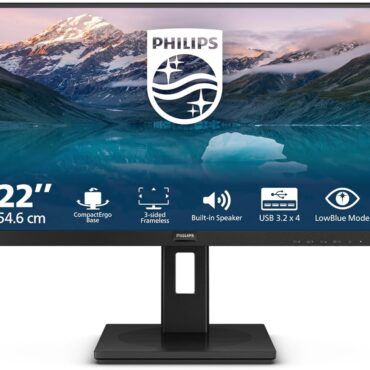 Monitor Philips 222S9JML 21,5", VGA, HDMI, DP, zvuč., USB