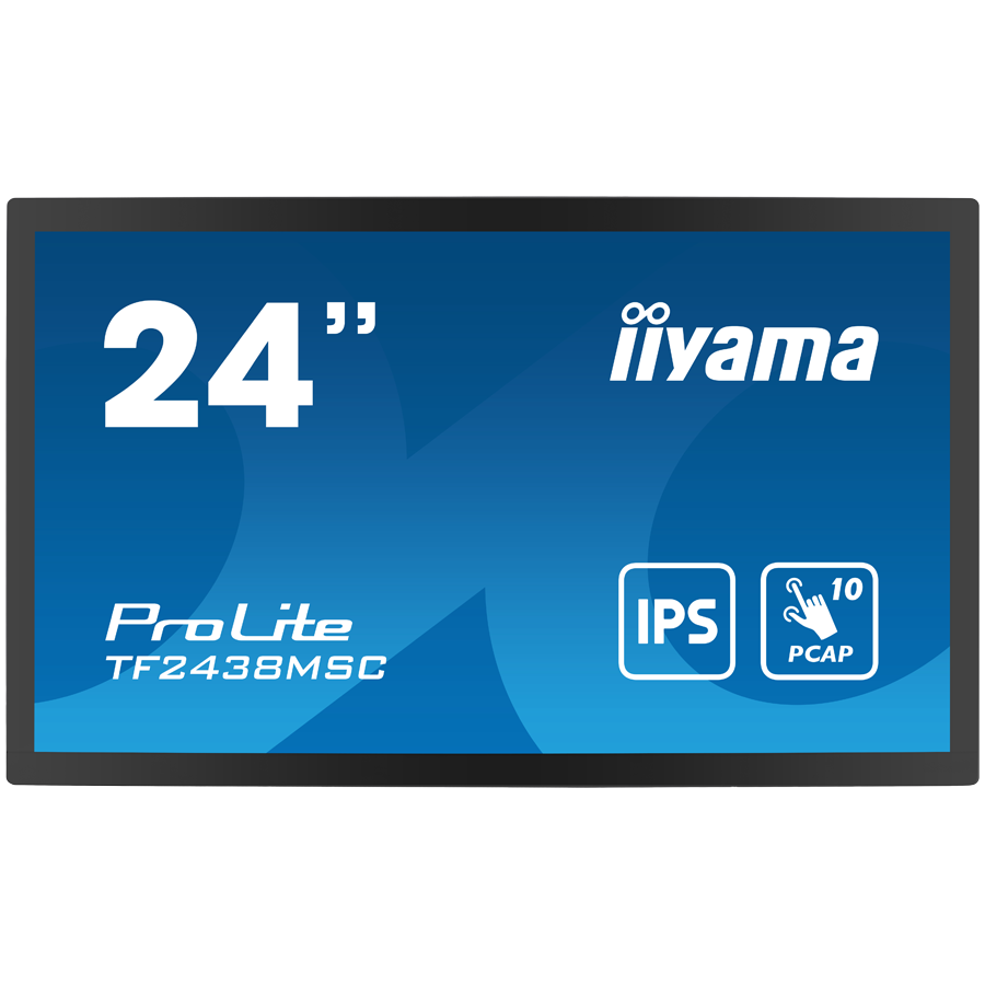 Monitor Iiyama LED TF2438MSC-B1 TOUCH 23.8” 10pt Optical Bonded PCAP Open Frame 1920 x 1080 600cd 1000:1 5ms bonded PCAP HDMI DP USB landscape, TF2438MSC-B1