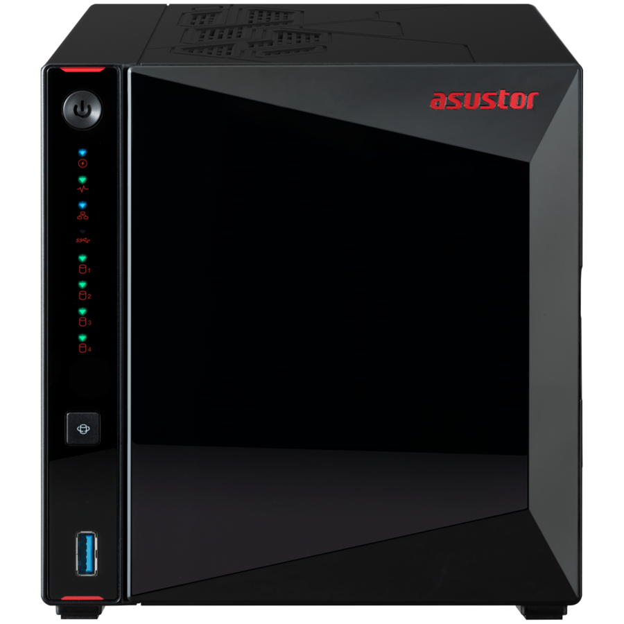 Asustor NAS AS5404T 4x 3.5" 2x M.2 cache 2x 2.5Gbe Celeron QuadCore N5105 2.9GHz 4GB single PSU desktop, AS5404T