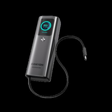 Canyon Built-in cable power bank OnPower 265 20000mAh 165W  Aluminium Dark grey, CNS-CPB265DG