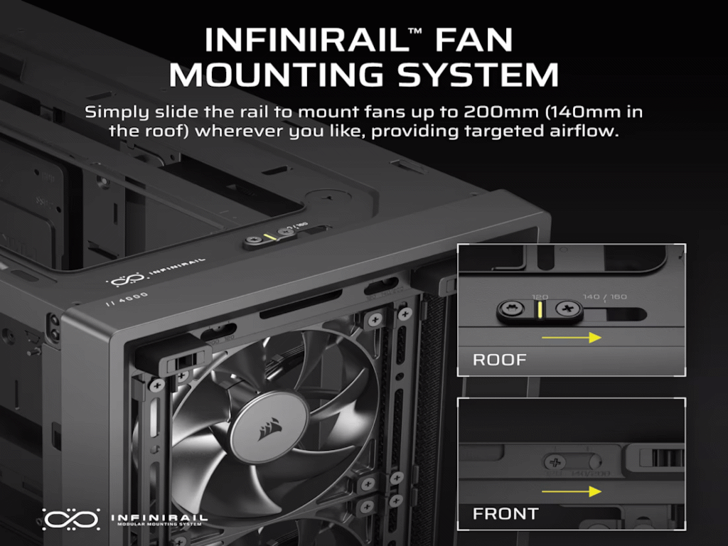 Kućište Corsair Frame 4000D RS BlackMid-Tower, 3x RS120 performance ventilatora - Slika 7