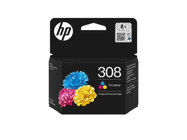 HP 308 Tri-color Original Ink Cartridge, 7FP20UE#CE1