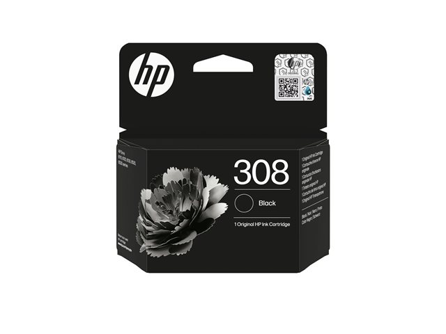 HP 308 Black Original Ink Cartridge, 7FP21UE#CE1