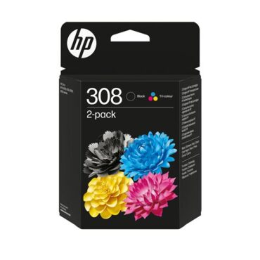 HP 308 Black/Tri-Color Ink Cart Combo 2P, 6L6S6UE