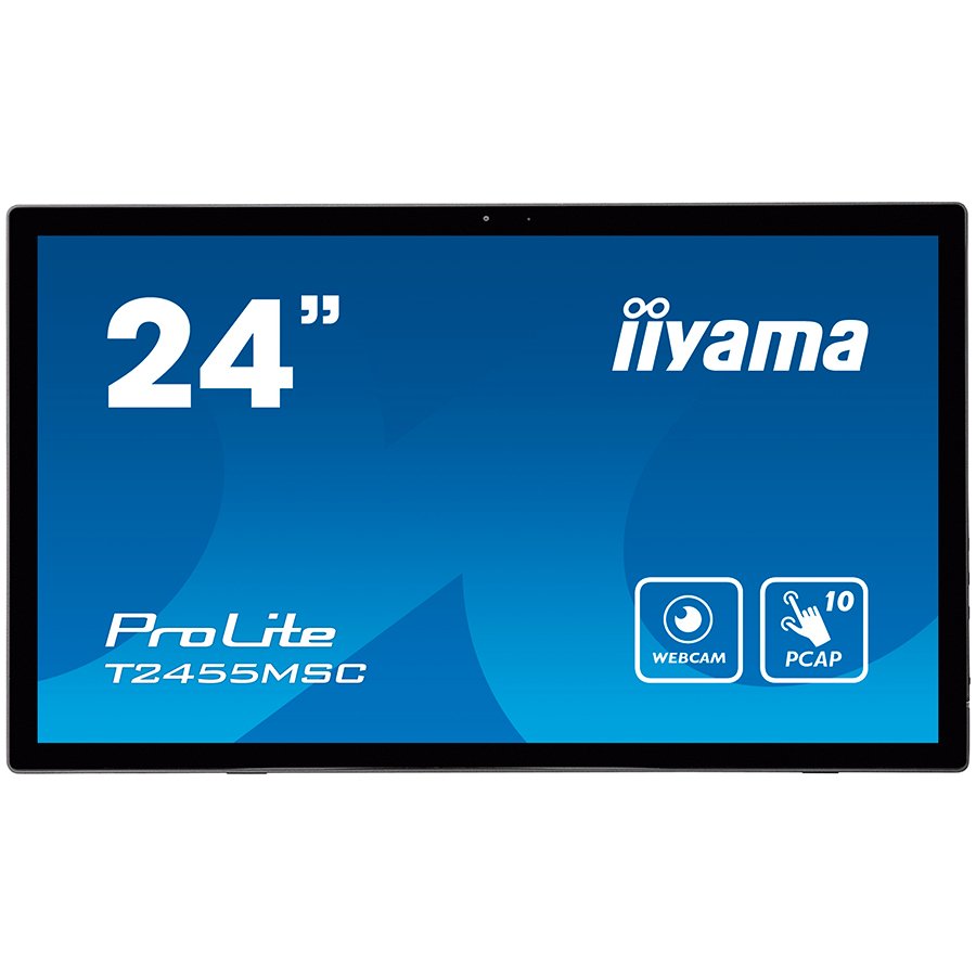 Monitor Iiyama LED T2455MSC-B1 24” multi-touch IPS 1920x1080 16:9 400cd 1000:1 5ms projective capacitive touch HDMI DP USB, T2455MSC-B1