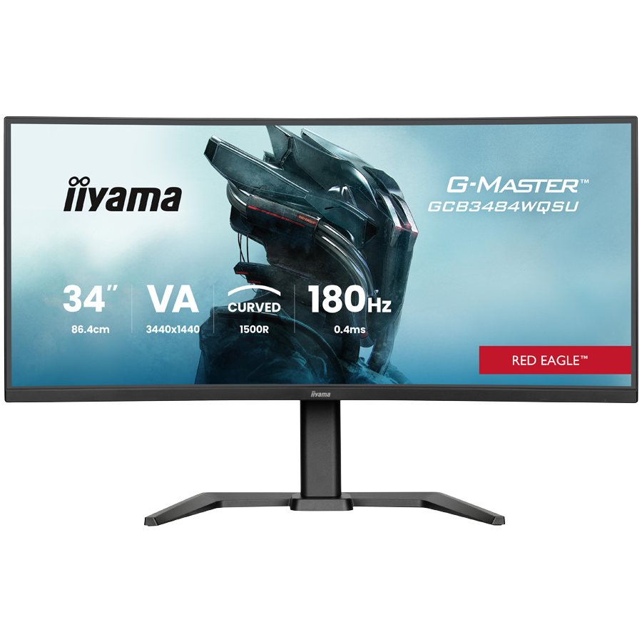 Monitor Iiyama LED GCB3484WQSU-B1 34" VA 1500R 3440 x 1440 180Hz 21:9 500 cd 4000:1 0.4ms HDMI DP USB HUB Full Ergo, GCB3484WQSU-B1