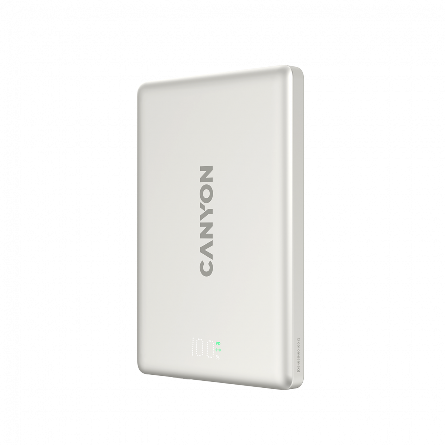 Canyon magnetic power bank OnPower 500 PD20W 5000mAh Aluminium Star Grey, CNS-CPB500G - Slika 2