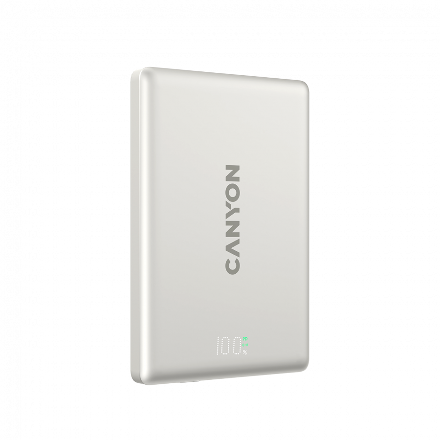 Canyon magnetic power bank OnPower 500 PD20W 5000mAh Aluminium Star Grey, CNS-CPB500G - Slika 4