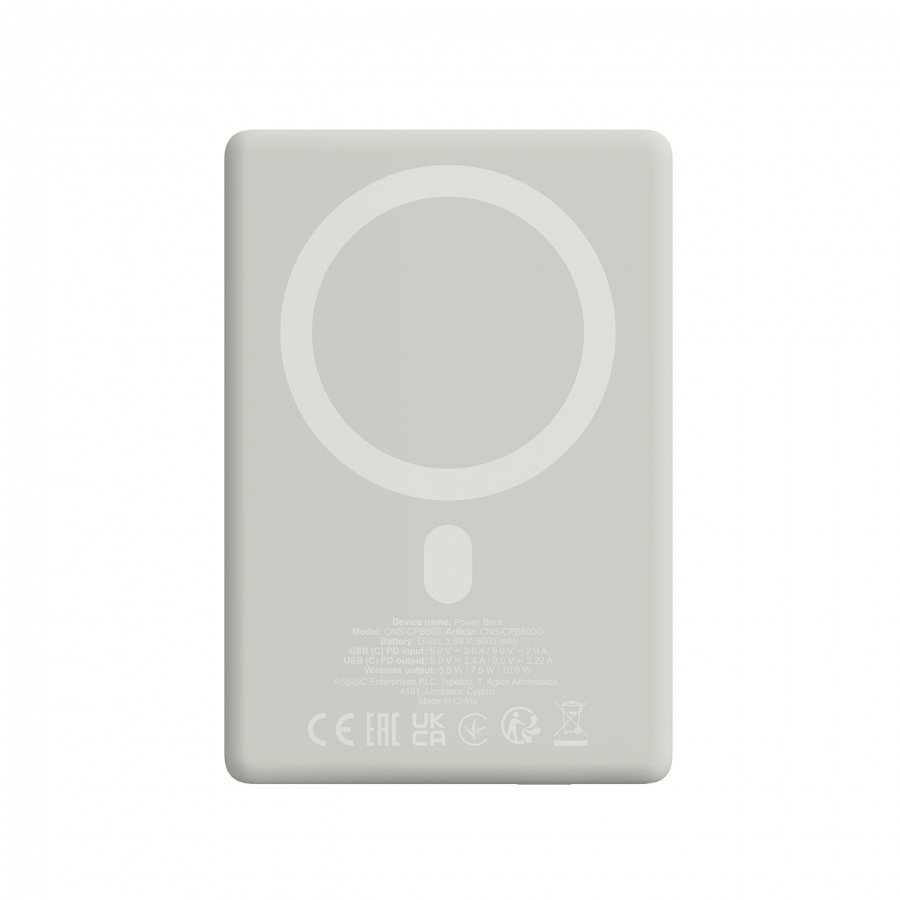 Canyon magnetic power bank OnPower 500 PD20W 5000mAh Aluminium Star Grey, CNS-CPB500G - Slika 5