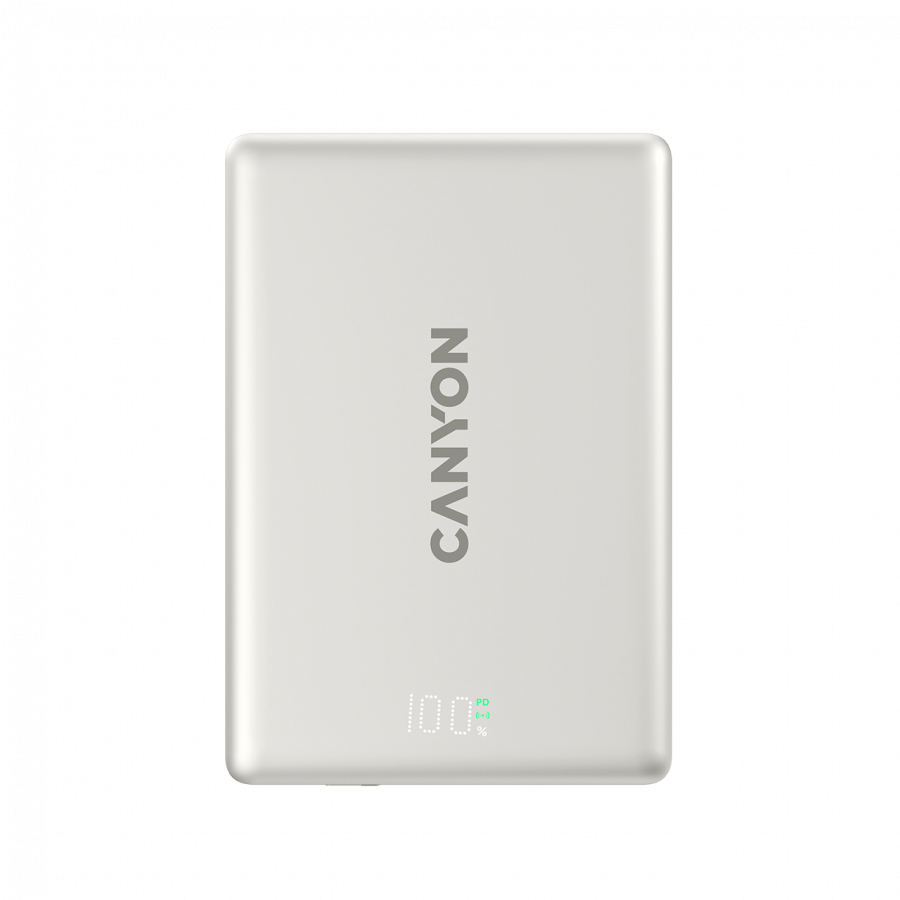 Canyon magnetic power bank OnPower 500 PD20W 5000mAh Aluminium Star Grey, CNS-CPB500G - Slika 3