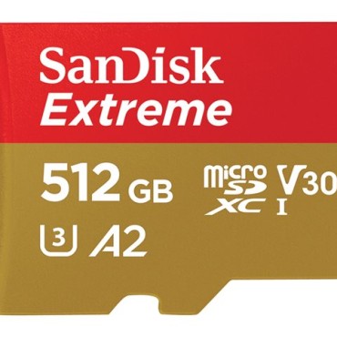 Sandisk Extreme microSDXC 512GB + SD Adp, SDSQXAV-512G-GN6MA