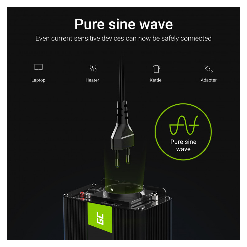Green Cell strujni inverter 12V na 230V, 1000W/2000W Pure Sine Wave (INV09) - Slika 12