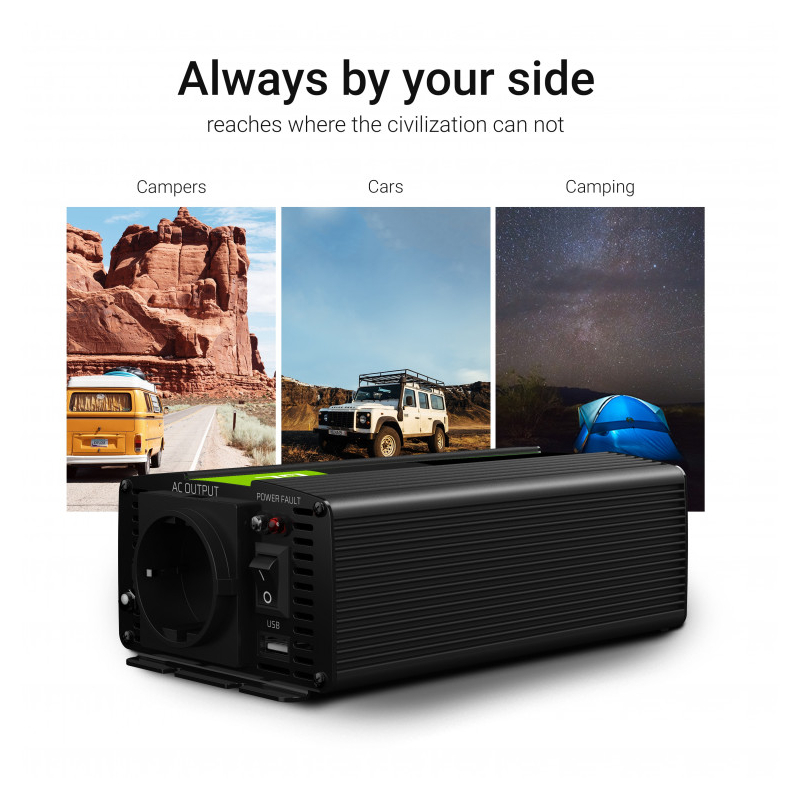 Green Cell strujni inverter 12V na 230V, 1000W/2000W Pure Sine Wave (INV09) - Slika 15