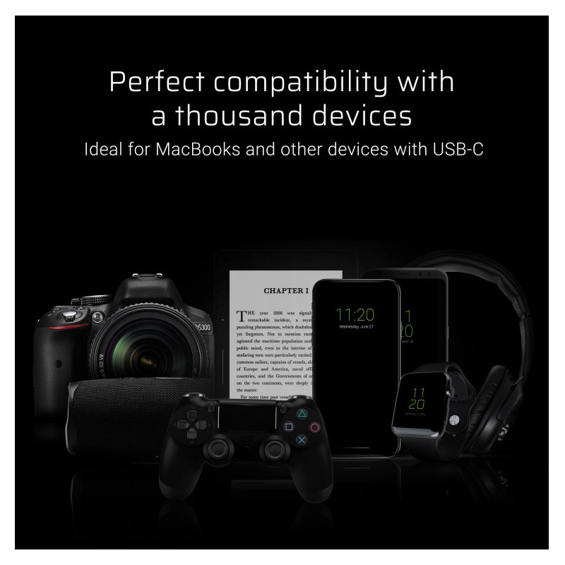 Green Cell HUB adapter 6in1 USB-C (HDMI, USB-C, 3x USB 3.0 & Ethernet) - za MacBook Pro, Dell XPS, Lenovo X1 Carbon & ostale - Slika 12