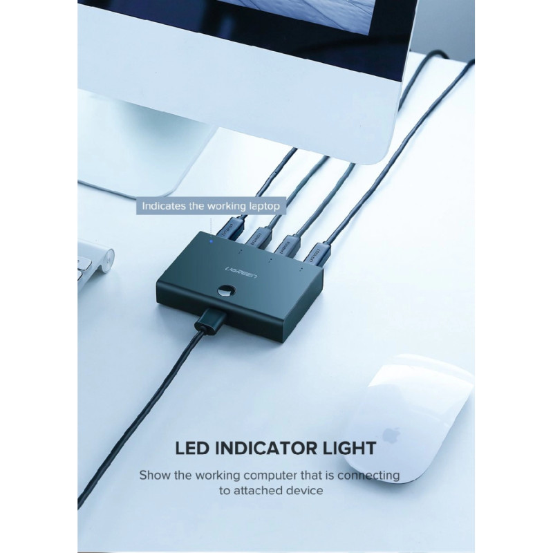 UGREEN Data Switch USB 2.0, 4 ulaza/1 izlaz, crni - Slika 28