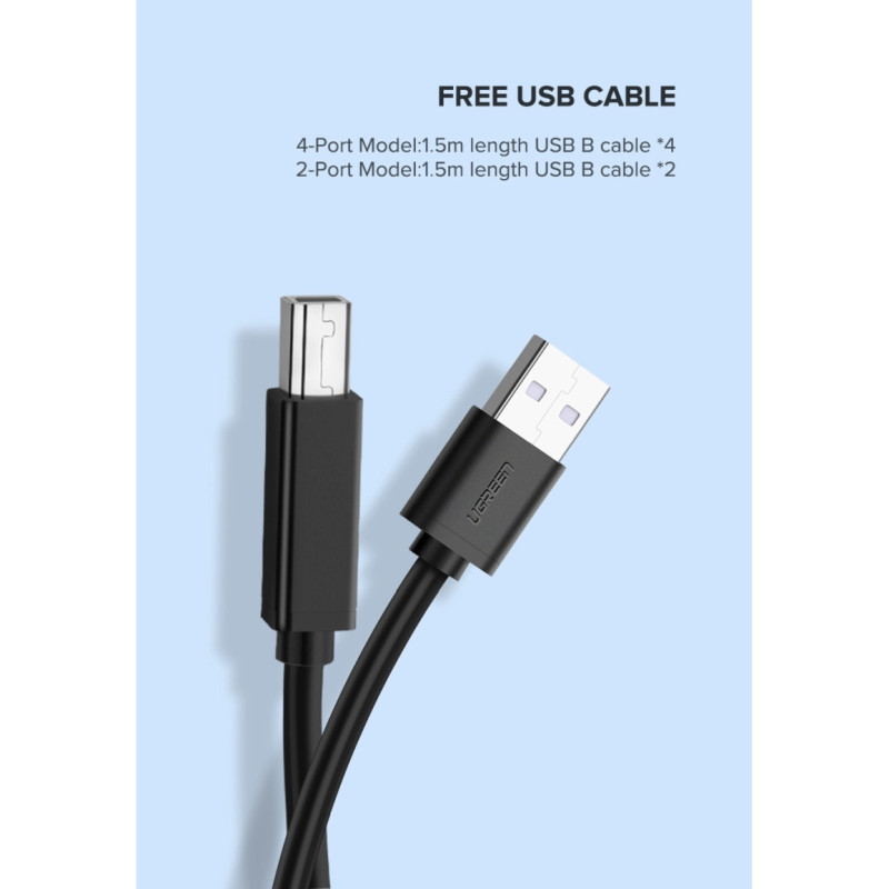 UGREEN Data Switch USB 2.0, 4 ulaza/1 izlaz, crni - Slika 33